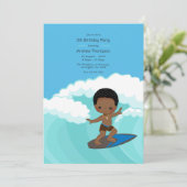 Invitation Fête d'anniversaire de Surfer Boy (Debout devant)