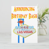 Invitation Fête d'anniversaire de surprise de Las Vegas (Debout devant)