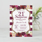 Invitation Fête d'anniversaire de surprise florale de (Debout devant)