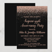 Invitation Fête d'anniversaire de surprise personnalisée Rose (Devant / Derrière)