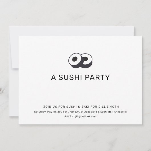 Invitation Fête d'anniversaire de sushi dîner (Devant)