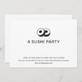 Invitation Fête d'anniversaire de sushi dîner (Devant / Derrière)
