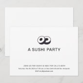 Invitation Fête d'anniversaire de sushi pour dîner (Devant / Derrière)