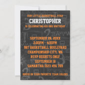 Invitation Fête d'anniversaire de tableau de basket-ball 2ème (Dos)