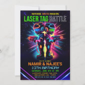 Invitation Fête d'anniversaire de tag laser afro-américain (Devant)