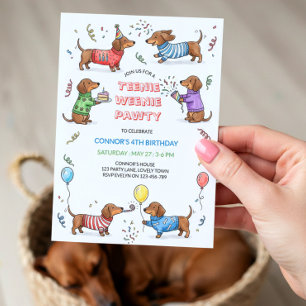 Invitation Fête d'anniversaire de teckel de chien de Vienne m