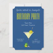 Invitation Fête d'anniversaire de Tennis Martini (Dos)