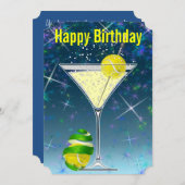 Invitation Fête d'anniversaire de Tennis Martini (Devant / Derrière)