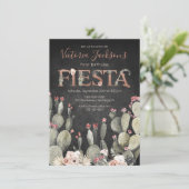 Invitation Fête d'anniversaire de Terracota et Cactus (Debout devant)