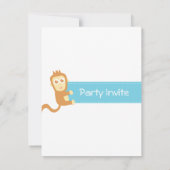 Invitation Fête d'anniversaire de thème d'animaux de safari (Dos)