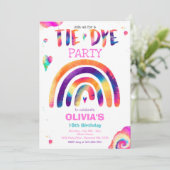 Invitation Fête d'anniversaire de Tie Dye Pastel Tie Dye Hipp (Debout devant)
