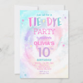 Invitation Fête d'anniversaire de Tie Dye Pastel Tie Dye Hipp (Devant)
