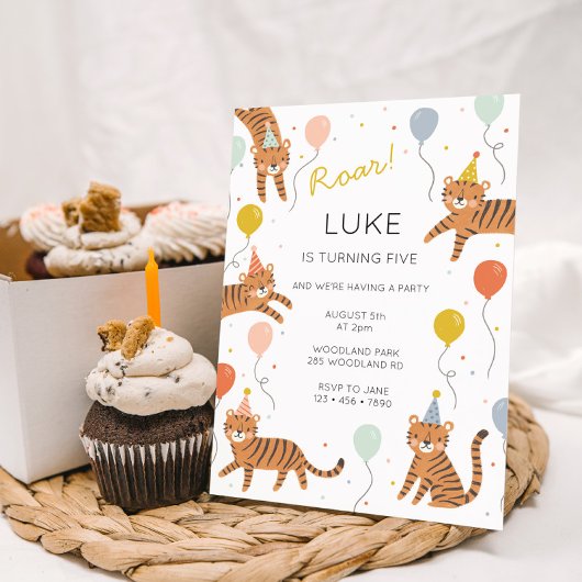 Invitation Fête d'anniversaire de Tigre