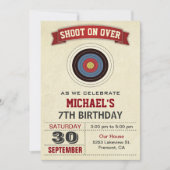Invitation Fête d'anniversaire de tir à l'arc (Devant)