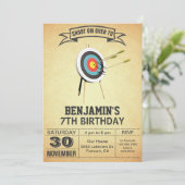 Invitation Fête d'anniversaire de tir à l'arc (Debout devant)