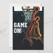 Invitation Fête d'anniversaire de tir à saut dunk de basketba (Dos)