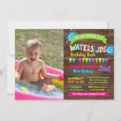 Invitation Fête d'anniversaire de toboggans photo rose chaud (Devant)