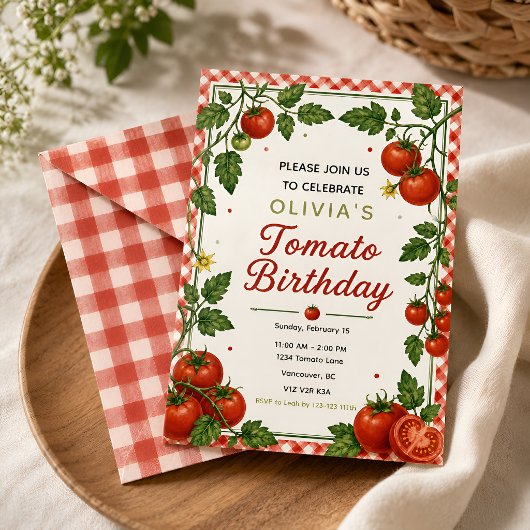Invitation Fête d'anniversaire de Tomate