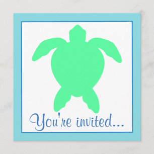 Invitation Fête d'anniversaire de tortue de mer