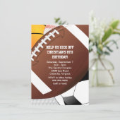 Invitation Fête d'anniversaire de tous les sports Star (Debout devant)