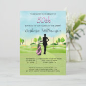 Invitation Fête d'anniversaire de tout âge, fête de golf (Debout devant)