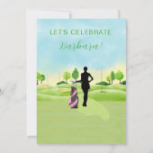 Invitation Fête d'anniversaire de tout âge, fête de golf (Dos)