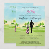 Invitation Fête d'anniversaire de tout âge, fête de golf (Devant / Derrière)