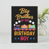 Invitation Fête d'anniversaire de train Chemin de fer Grand f (Debout devant)