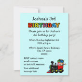 Invitation fête d'anniversaire de train de choo de choo 3ème (Dos)