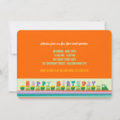 Invitation Fête d'anniversaire de train de joyeux (Dos)