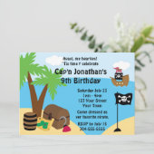 Invitation Fête d'anniversaire de trésor de pirate (Debout devant)