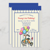 Invitation Fête d'anniversaire de Tricycle (Devant / Derrière)