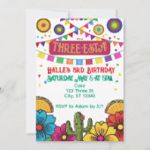 Invitation Fête d'anniversaire de trois-Esta (Devant)