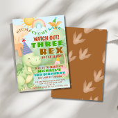 Invitation Fête d'anniversaire de trois Rex sur le thème des 