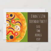 Invitation Fête d'anniversaire de Tween ou de pizza d'ado (Devant)