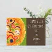 Invitation Fête d'anniversaire de Tween ou de pizza d'ado (Debout devant)