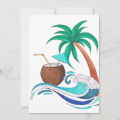 Invitation Fête d'anniversaire de vacances de plage de surf d (Devant)