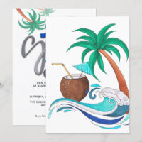 Fête d'anniversaire de vacances de plage de surf d