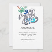 Invitation Fête d'anniversaire de vacances de plage de surf d (Dos)