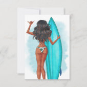 Invitation Fête d'anniversaire de vacances de plage de surf d (Devant)