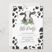 Invitation Fête d'anniversaire de vache Boy Ranch Farm Annive (Devant)