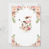 Invitation Fête d'anniversaire de vache, Fête de ferme, Fille (Dos)