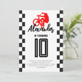 Invitation Fête d'anniversaire de vélo BMX (Debout devant)