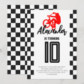Invitation Fête d'anniversaire de vélo BMX (Devant / Derrière)