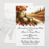 Invitation Fête d'anniversaire de vignoble d'automne (Devant / Derrière)