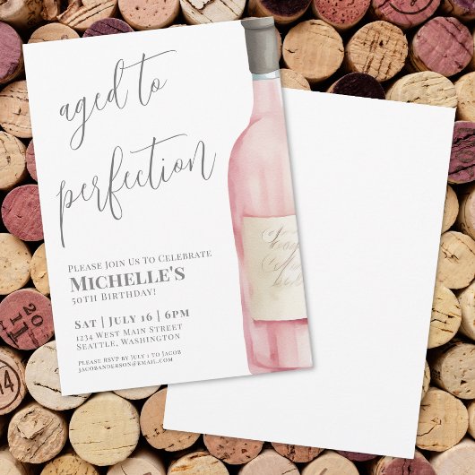 Invitation Fête d'anniversaire de vin vieilli à la perfection
