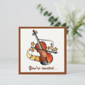 Invitation Fête d'anniversaire de violon (Debout devant)