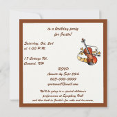 Invitation Fête d'anniversaire de violon (Dos)