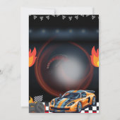 Invitation Fête d'anniversaire de voiture de course (Dos)
