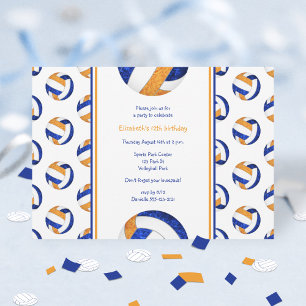 Invitation fête d'anniversaire de volley-ball